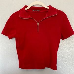 Brandy Melville Collared Crop Top